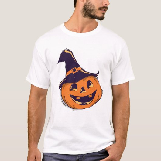 Halloween pompoen t-shirt (Voorkant)