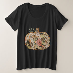 Halloween Pompoen T-shirt  Bloemen Applique
