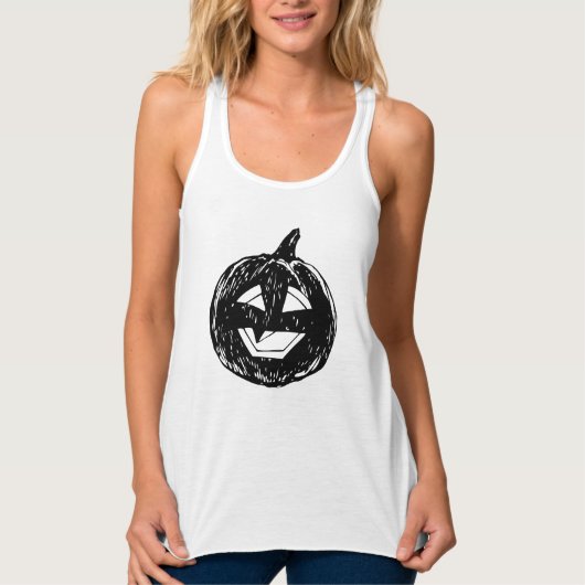 Halloween pompoen tanktop (Voorkant)