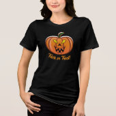 Halloween Pompoen Tri-Blend Shirt (Voorkant)
