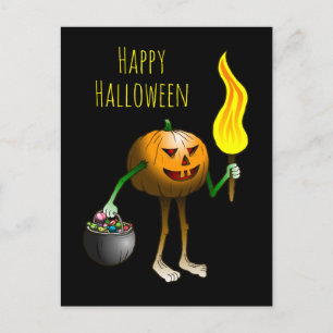 Halloween Pompoen Trick or Treating Briefkaart