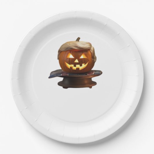 Halloween, pompoen Trumpkin, maak Halloween geweld Papieren Bordje (Voorkant)