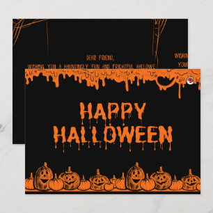 Halloween pompoen typografie Quote Flat Greeting Kaart