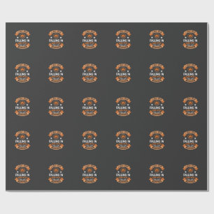 Halloween Pompoen Valt Verliefd Cadeaupapier