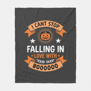 Halloween Pompoen Valt Verliefd Fleece Deken