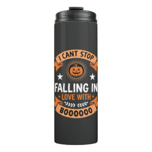 Halloween Pompoen Valt Verliefd Thermosbeker