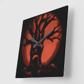 Halloween pompoen vierkante klok (Hoek)