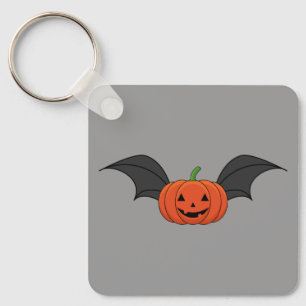 Halloween pompoen vleermuis sleutelhanger