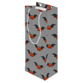 Halloween pompoen vleermuis wijn cadeautas (Achterkant Gekanteld)
