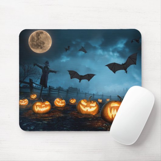 Halloween pompoen vleermuizen & heksen #6 Muismat (Met muis)