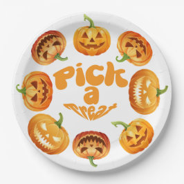 Halloween Pompoen Vlek Papieren Bordje