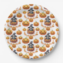 Halloween Pompoen Vlek Papieren Bordje