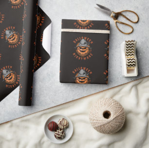 Halloween Pompoen Vogelverschrikker Ontwerp Cadeaupapier