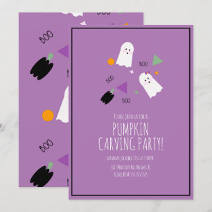 Halloween Pompoen Zeer Aardige Geest Confetti Kaart
