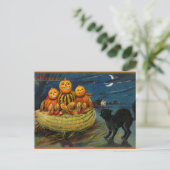  Halloween pompoenen Black Cat Briefkaart (Staand voorkant)