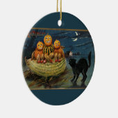  Halloween pompoenen Black Cat Keramisch Ornament (Rechts)