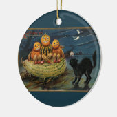  Halloween pompoenen Black Cat Keramisch Ornament (Links)