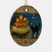  Halloween pompoenen Black Cat Keramisch Ornament (Rechts)