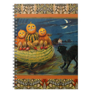 Halloween pompoenen Black Cat Notitieboek