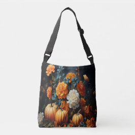 Halloween pompoenen bloemen crossbody tas