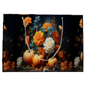 Halloween pompoenen bloemen groot cadeauzakje (Achterkant)
