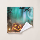 Halloween pompoenen en vleermuizen bad handdoek (Wasdoekje)