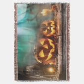 Halloween pompoenen en vleermuizen deken (Voorkant Verticaal)