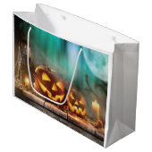 Halloween pompoenen en vleermuizen groot cadeauzakje (Voorkant Gekanteld)