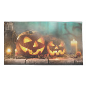 Halloween pompoenen en vleermuizen kussensloop (Achterkant)