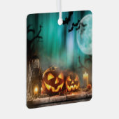 Halloween pompoenen en vleermuizen metalen ornament (Voorkant Rechts)