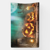 Halloween pompoenen en vleermuizen spandoek (Verticaal)