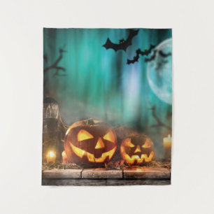 Halloween pompoenen en vleermuizen wandkleed