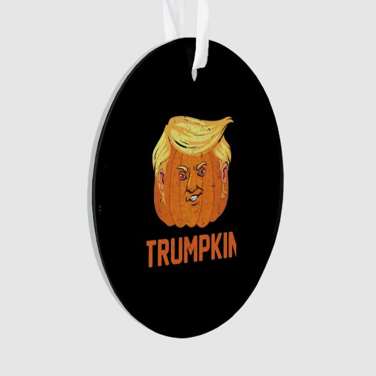 Halloween pompoenen Funny Trumpkin Ornament (voorkant)