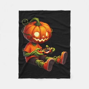 Halloween Pompoenen Kop Gamer Video Gaming Jongens Fleece Deken