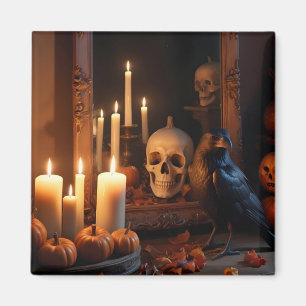 Halloween pompoenen kraai Schattigee spookachtige  Magneet