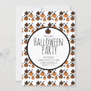 Halloween Pompoenen Patroon Verjaardagsfeest Evene Kaart