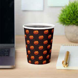 Halloween Pompoenen, Sinaasappelkleurige Pompoenen Papieren Bekers
