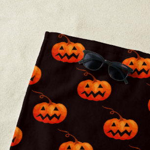Halloween Pompoenen, Sinaasappelkleurige Pompoenen Strandlaken