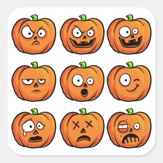 Halloween pompoenen stickers 1 (Voorkant)