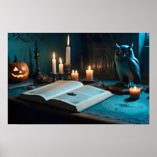 Halloween pompoenen uil Schattige Spooky feestelij Poster