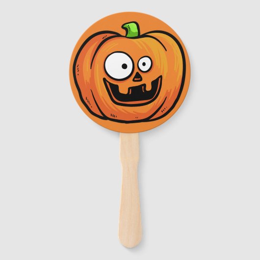 Halloween pompoenen ventilatorset 1/3 handwaaier (Voorkant)