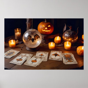 Halloween pompoenen vleermuizen Schattigee spookac Poster