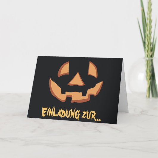 Halloween - Pompoengezicht Kaart (Voorkant)