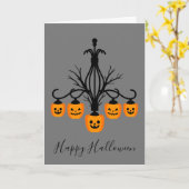Halloween pompoenkandelaar kaart (Gele Bloem)