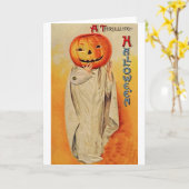 Halloween pompoenkostuum kaart (Gele Bloem)