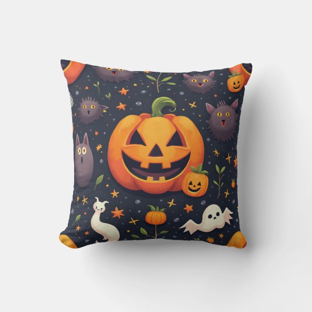 Halloween pompoenkussen kussen (Voorkant)