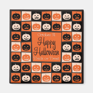 Halloween pompoenmozaïek magneet