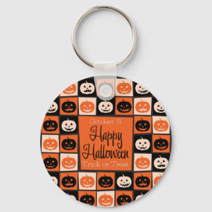 Halloween pompoenmozaïek sleutelhanger