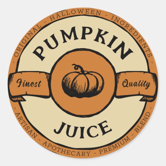 Halloween pompoensap label (Voorkant)