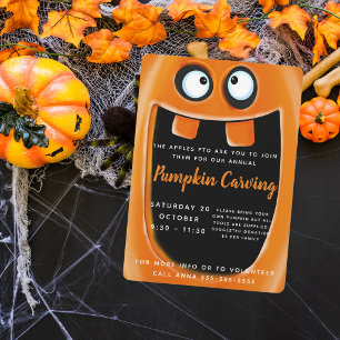 halloween pompoensnijden kostuum feest disco poster